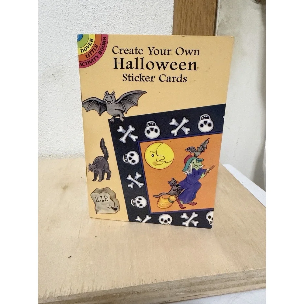 Vintage Halloween Postcard Book With Stickers